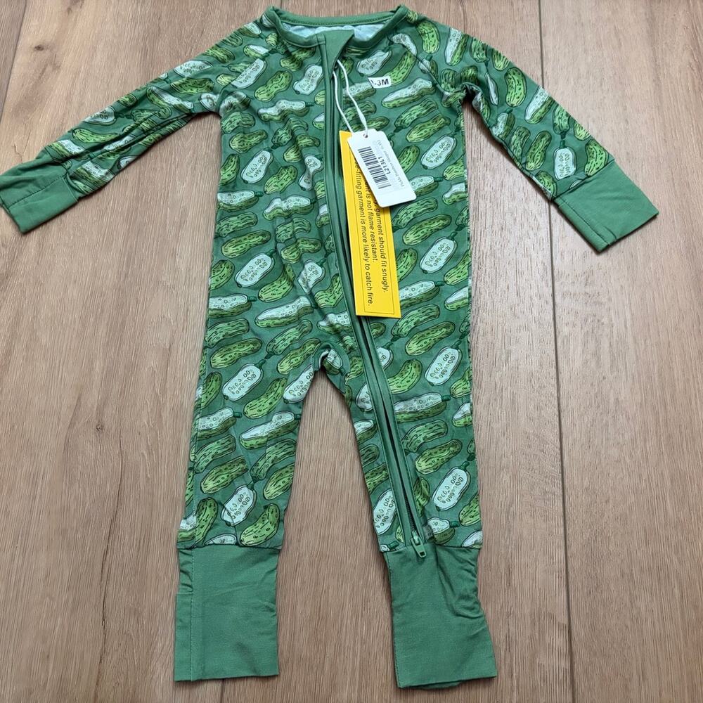 Little One Shop Pickle Print Convertible Sleeper 0-3 Months NWT